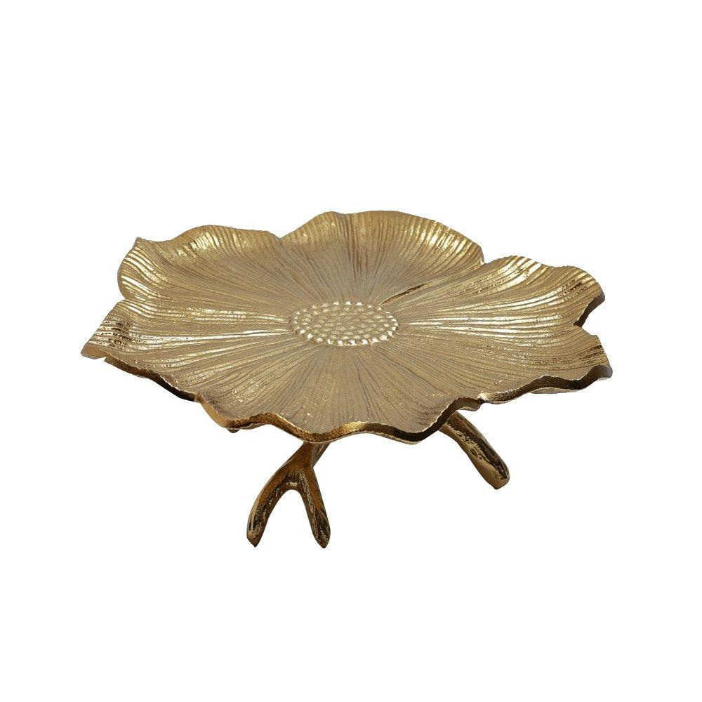 Gilded Leaf Platter - Gold in Metal