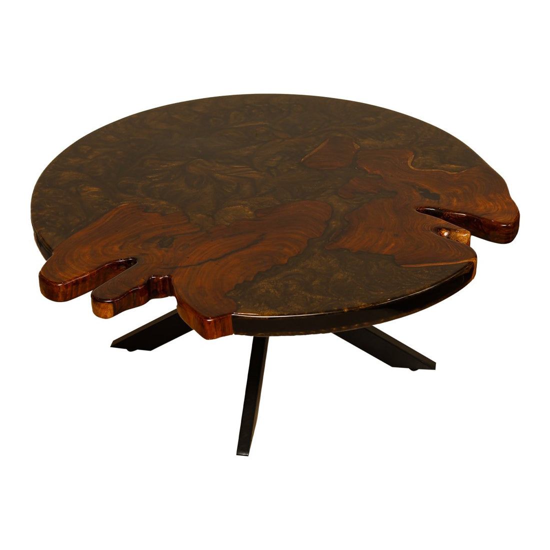 River Coffee Table - Resin and Teak Wood