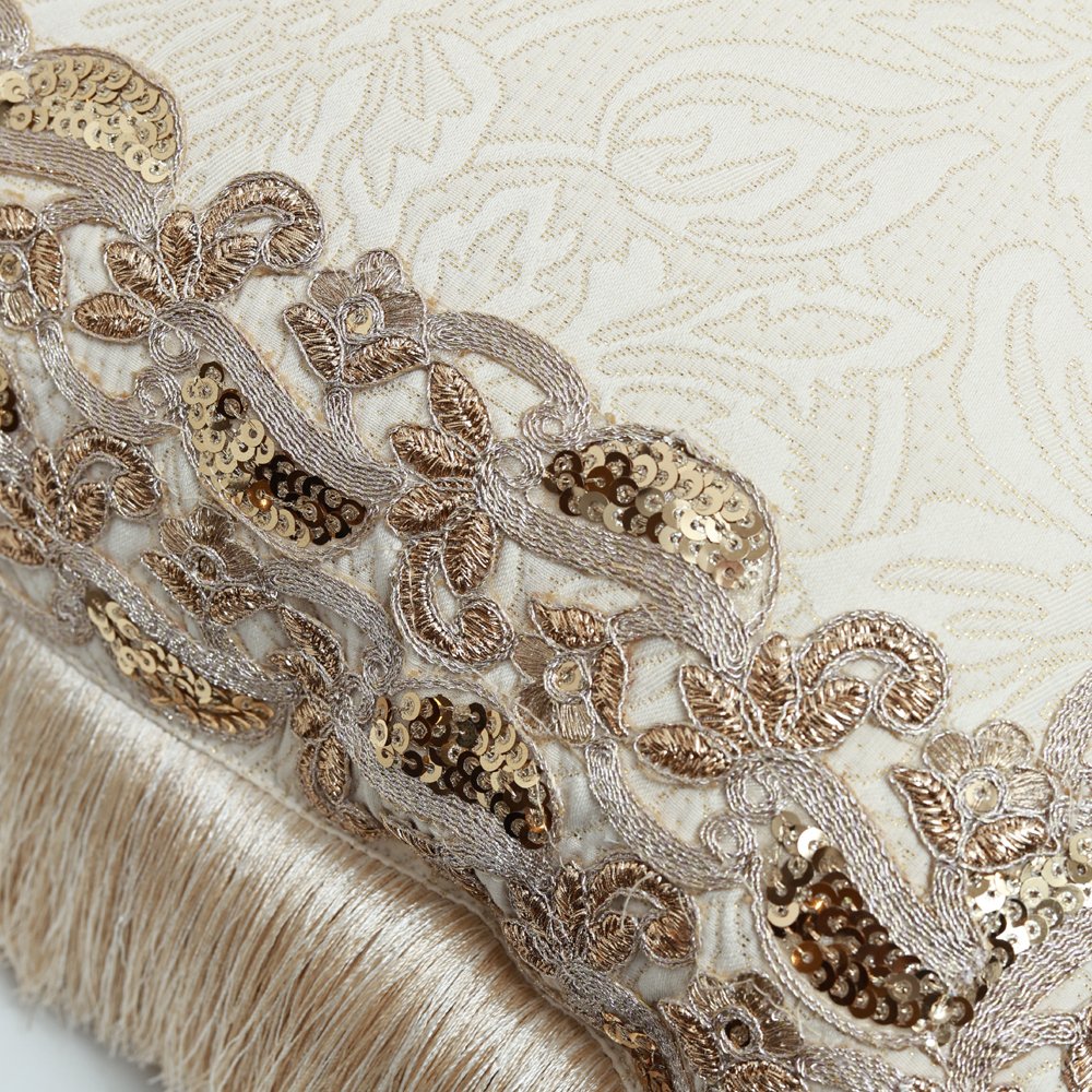 Golden Grace Cushion Cover - Ivory in Silk Blend 18&
