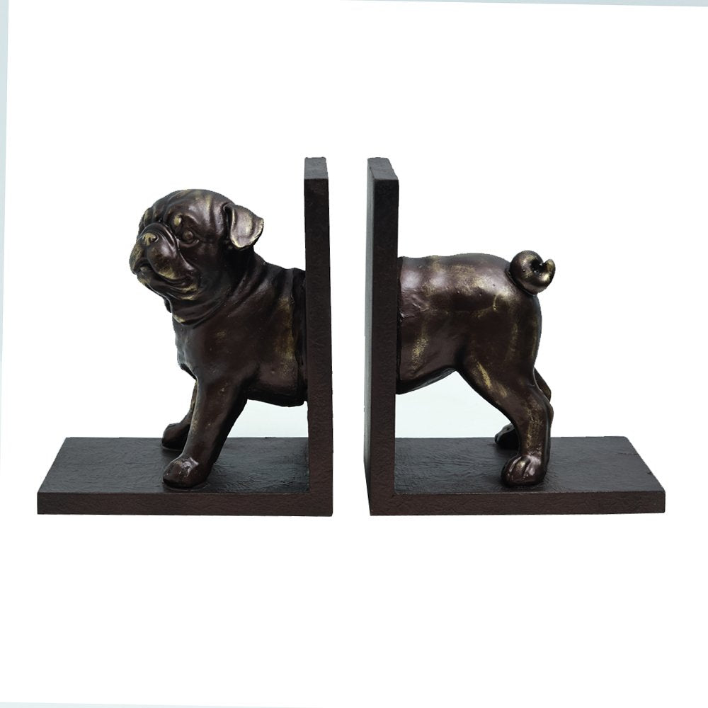 Pug Bookends - Black in Resin