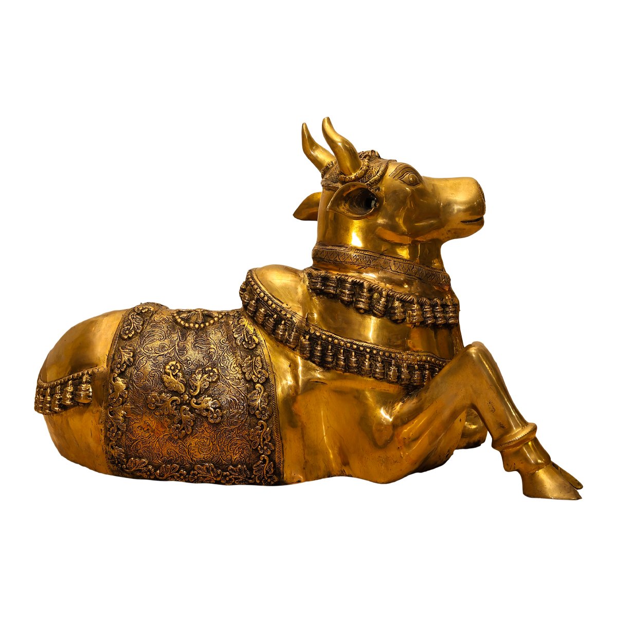 Sitting Nandi in Brass