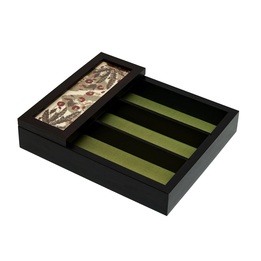 Gul Cutlery Box - Beige in Wood and Glass