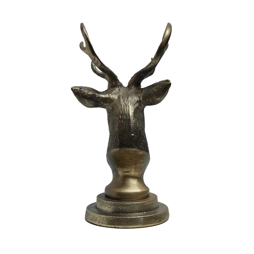 Antlered Deer Statue - Gold in Metal