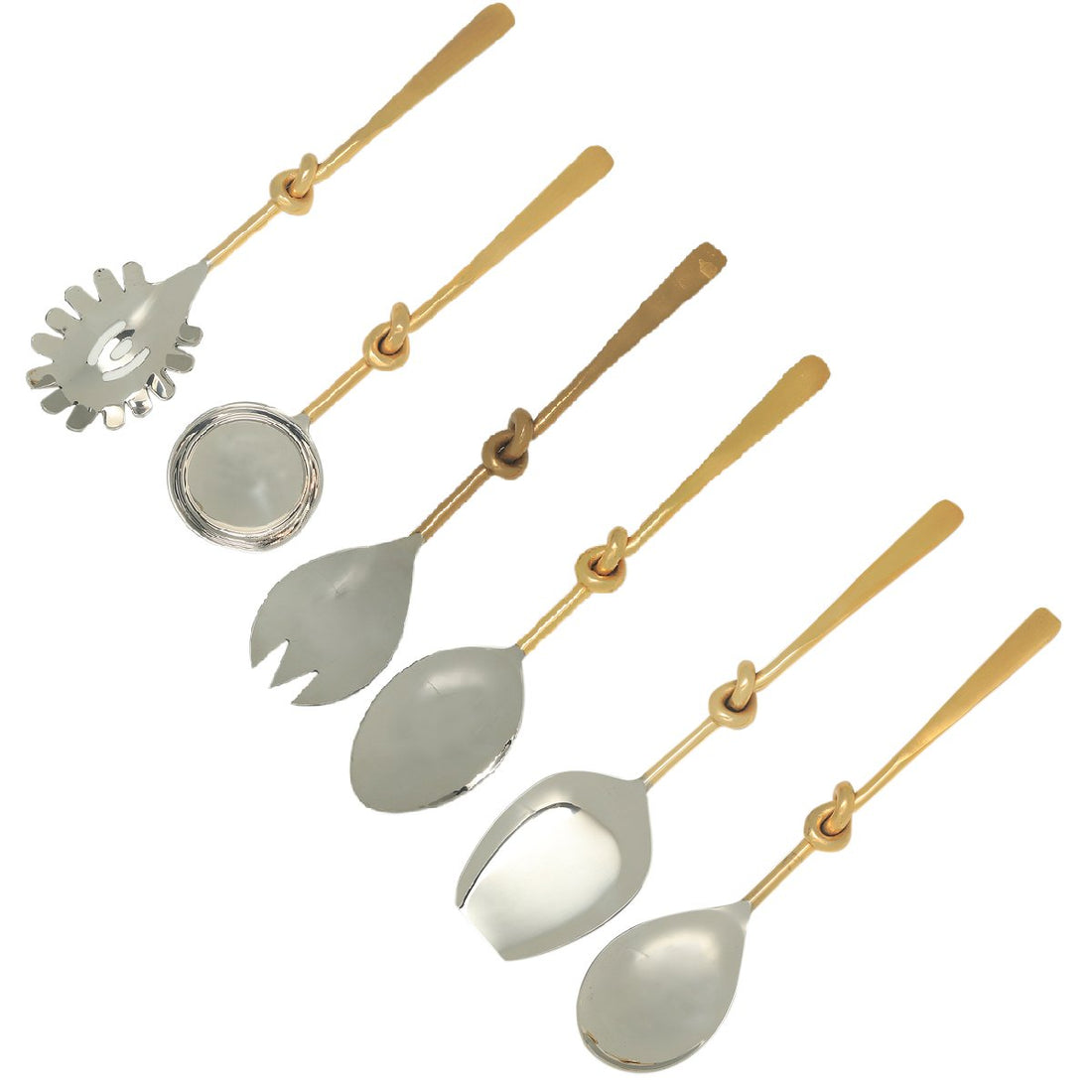 Knot Serving - Set of six in Gold and Porcelain