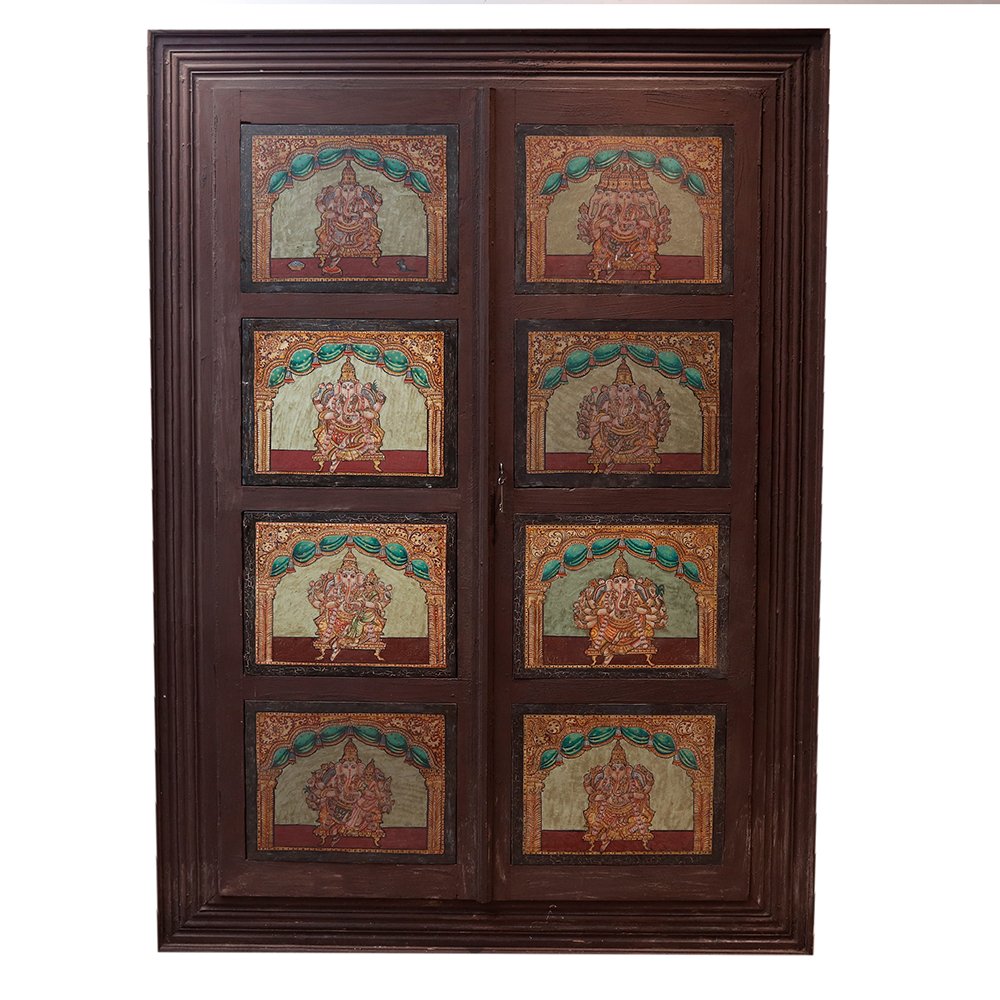 Door Tanjore - Wood and Gold Plated