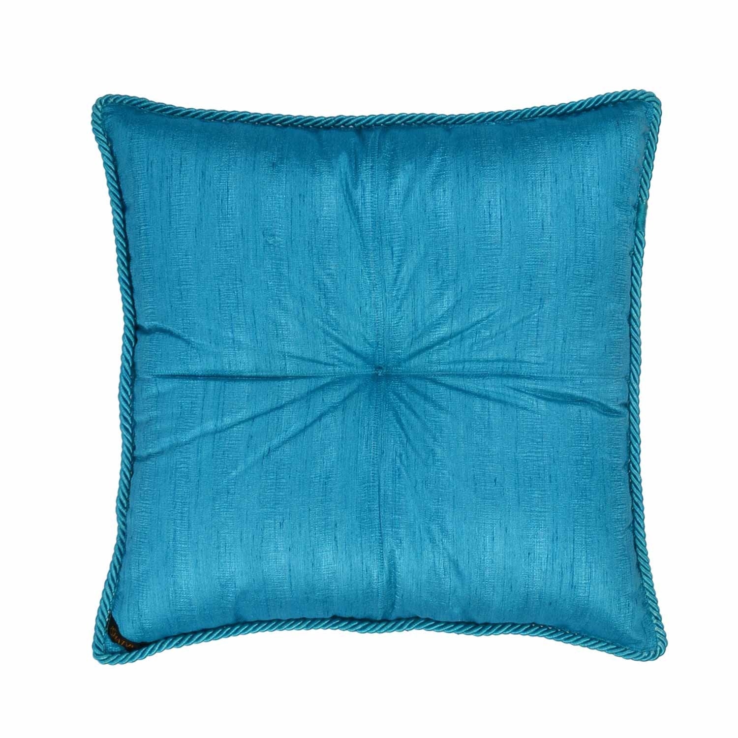 Tika-Resham Cushion - Blue in Silk Blend 18&