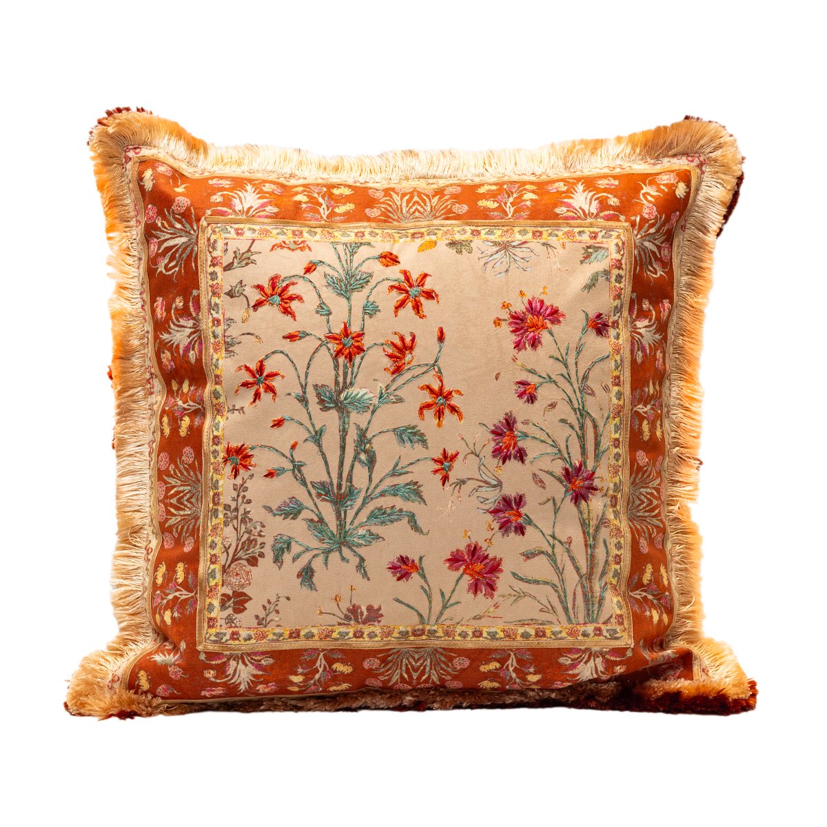 Chinar Cushion Cover - Salmon Peach in Chenille 18"x18"