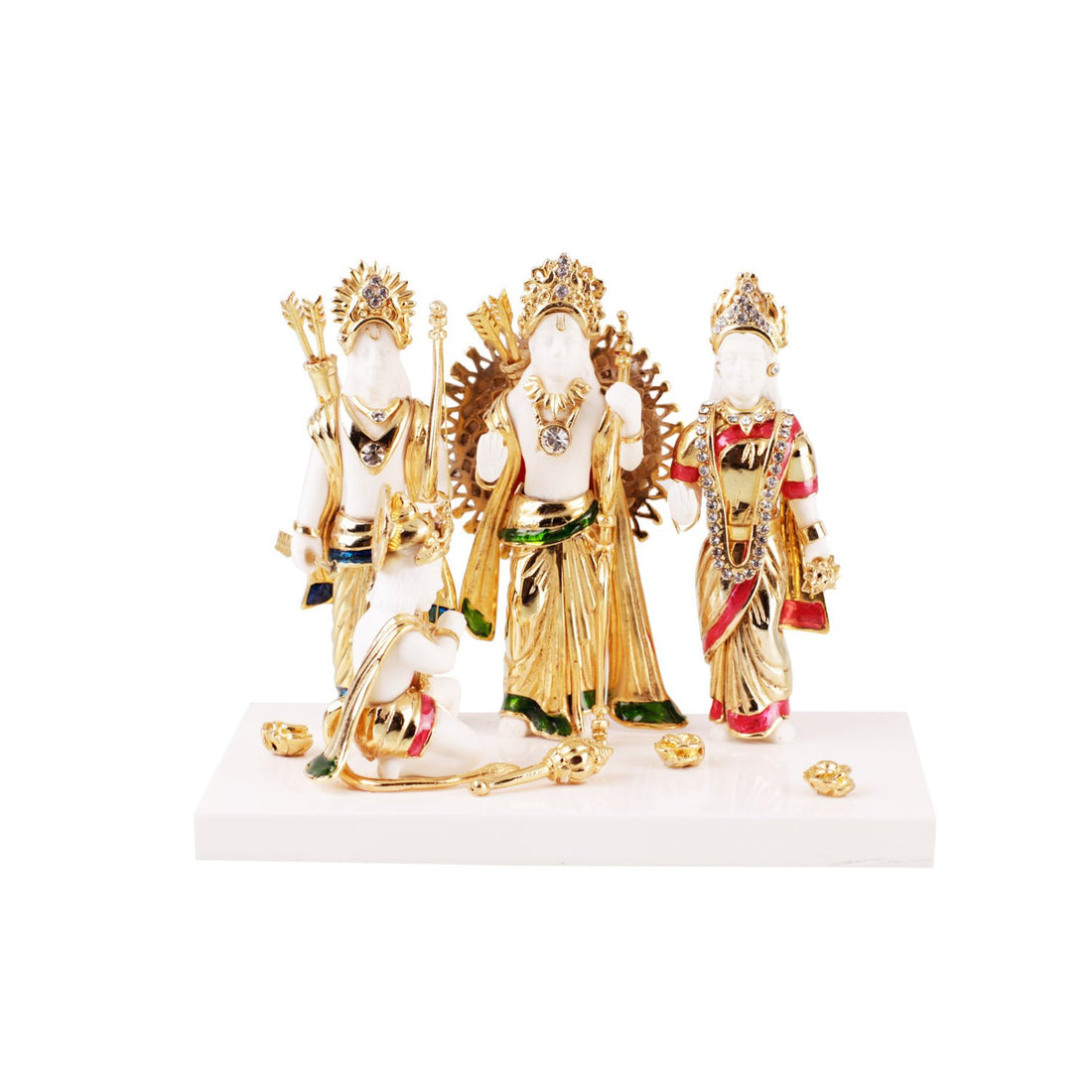 Ram Darbar Idol - White Small in Resin and Gold Plated