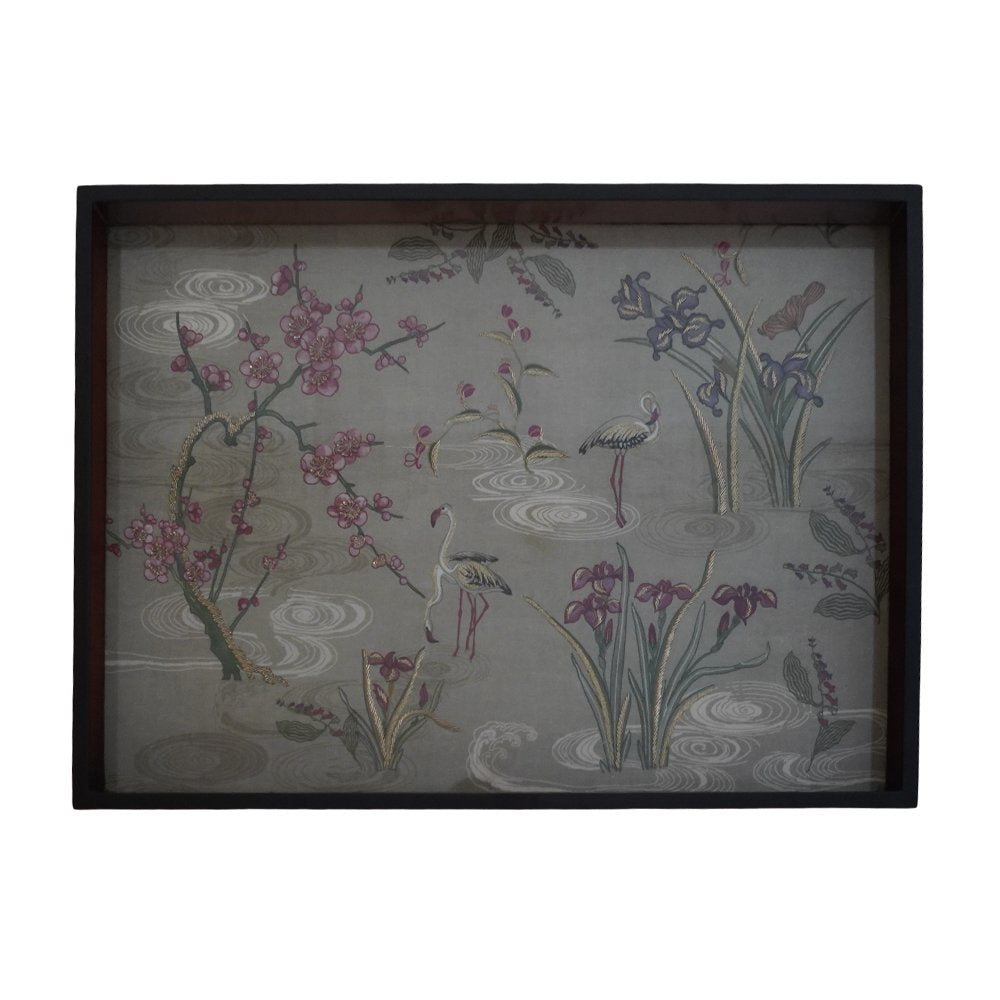 Vanya Butler Tray Table - Wood and Glass