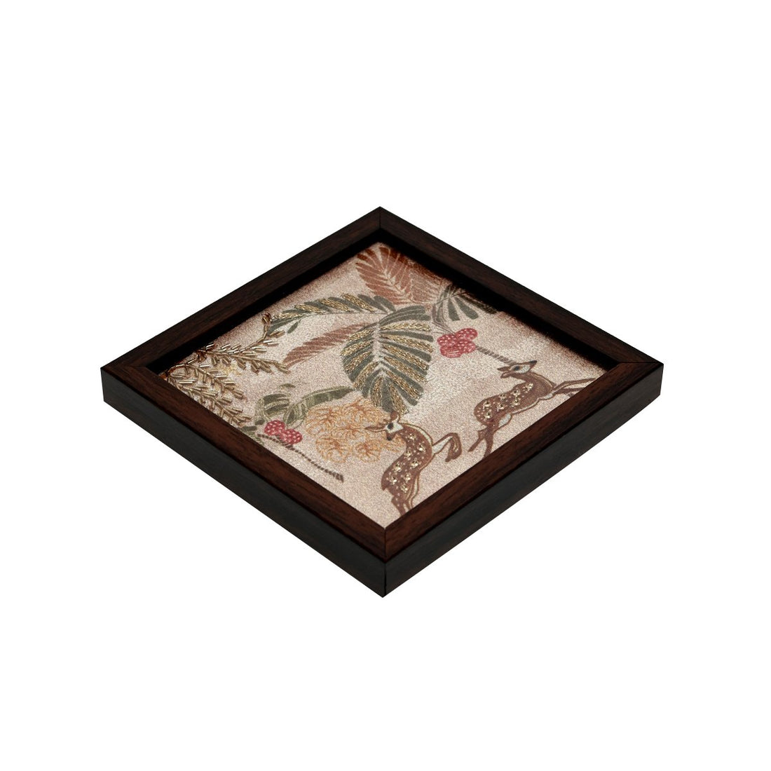Odyssey Vanya Deer Coaster - Beige in Wood and Glass