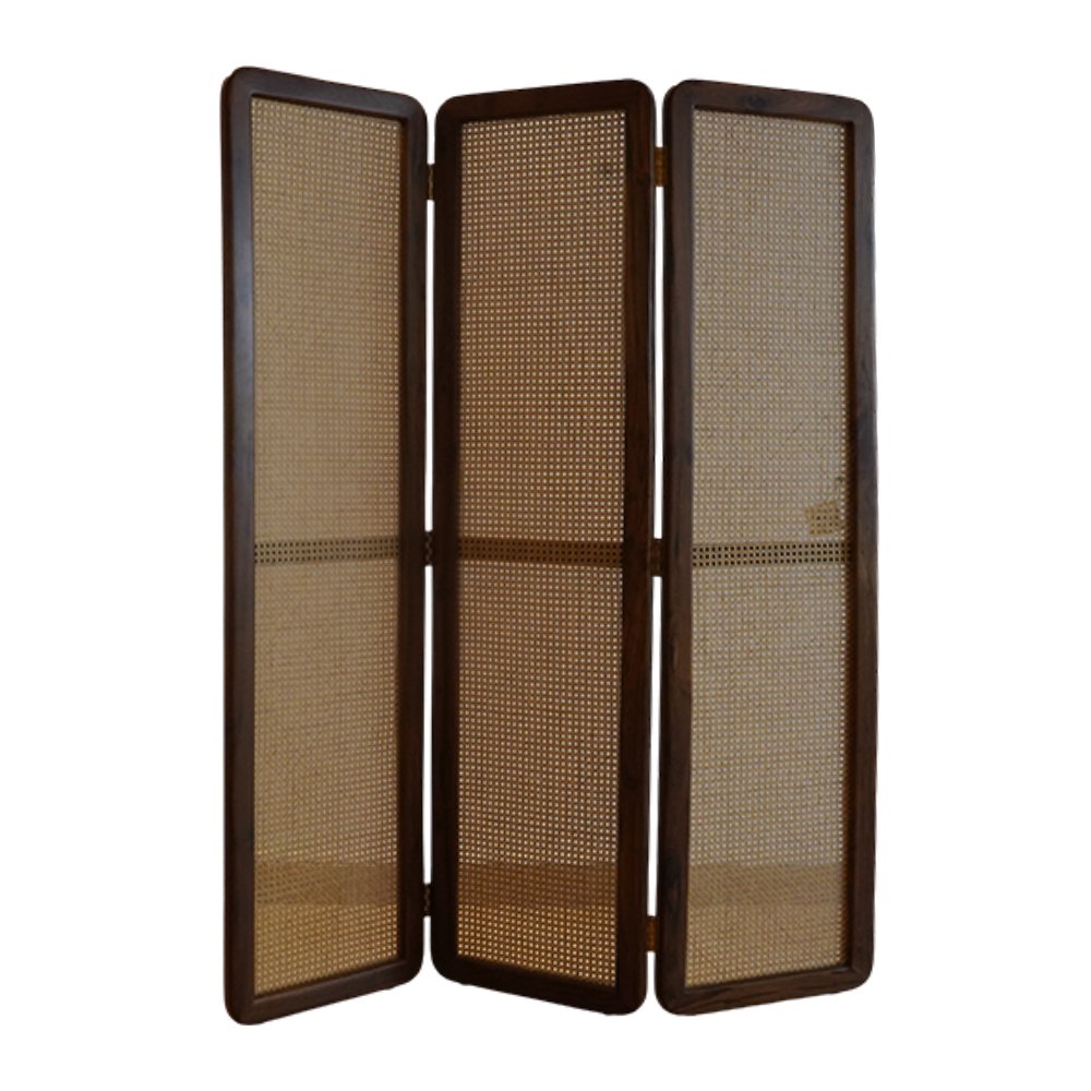 Framed Cane Partition - Teak Wood