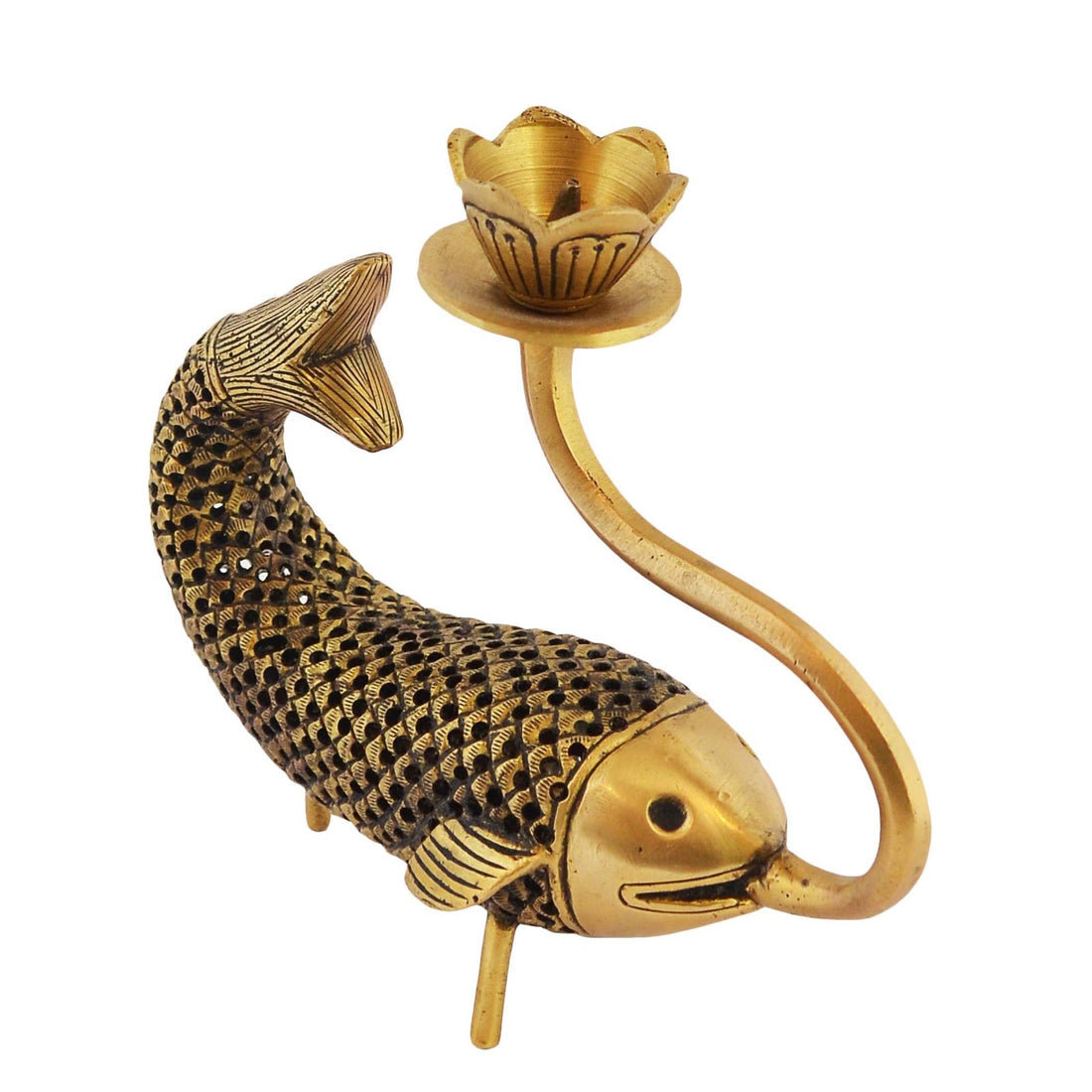 Fish Candle Stand - Brass