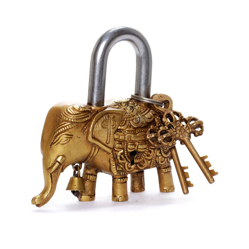 Elephant Lock - Brass