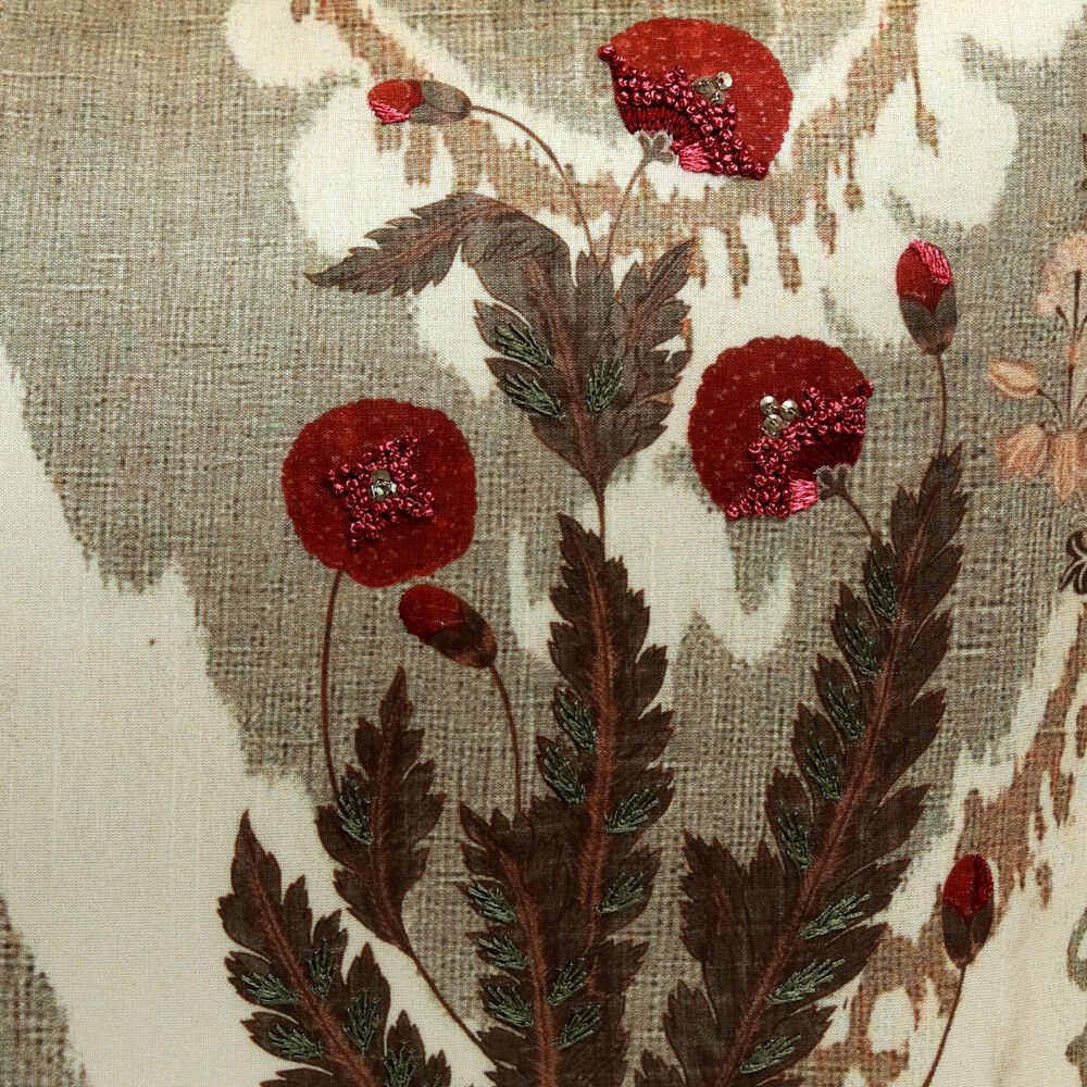 Gul Cushion Cover - Beige in Silk Blend 14&