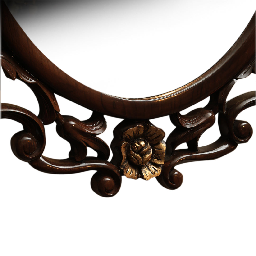 Aurelia Oval Mirror - Teak Wood