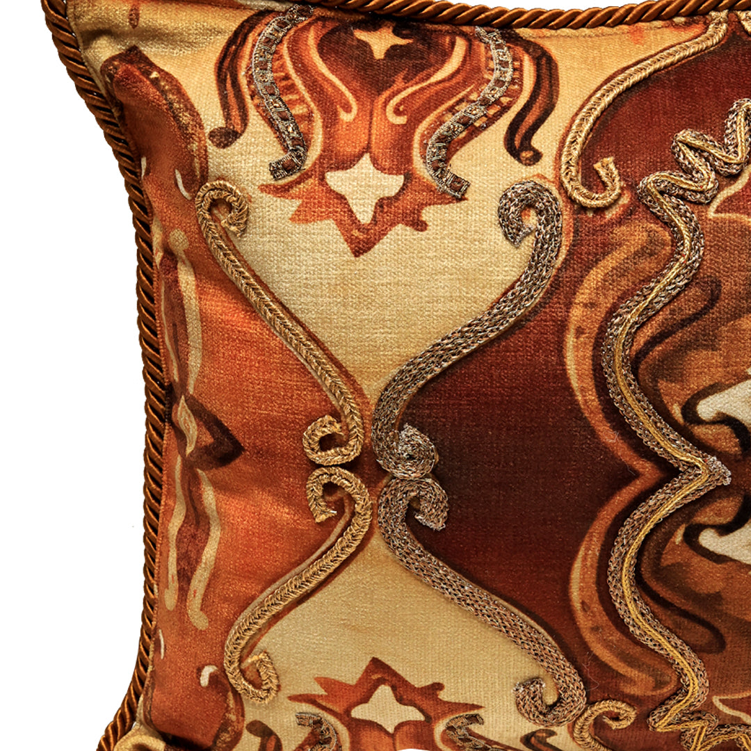Noor Cushion Cover - Caramel Amber in Shenil - 14x20