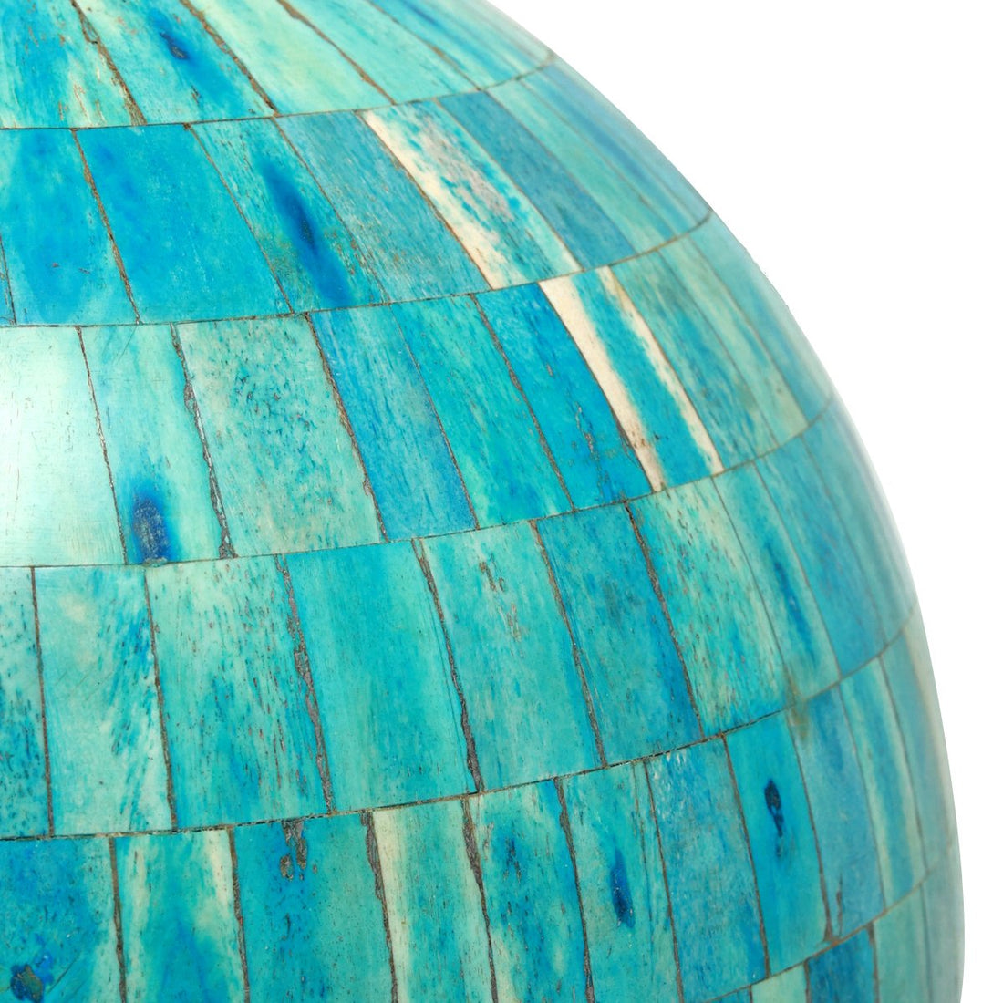 Hunar Inlay Sphere - Large Turquoise in Wood with Bone Inaly