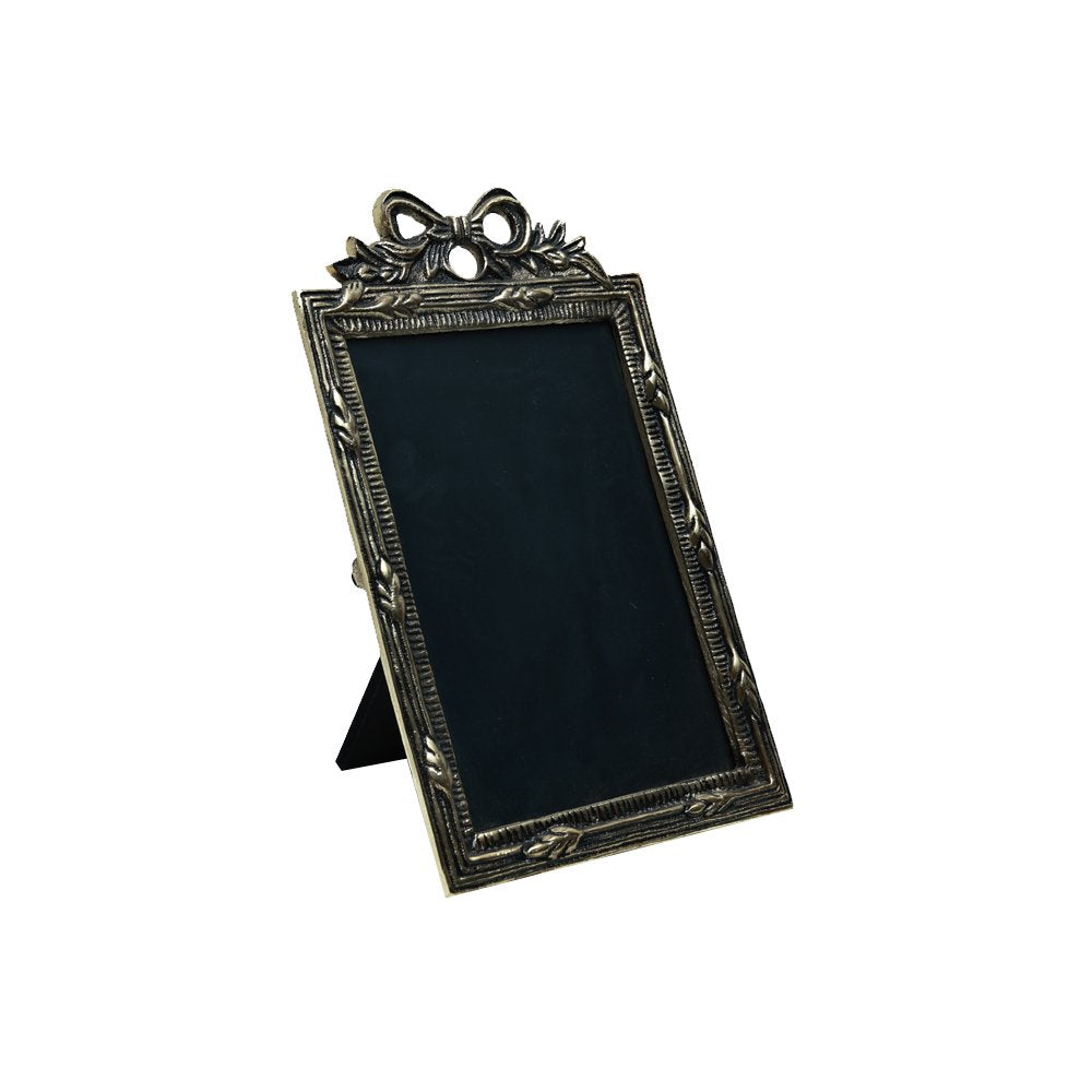 Bow Embellished Frame - Gold in Metal 6" X 9"