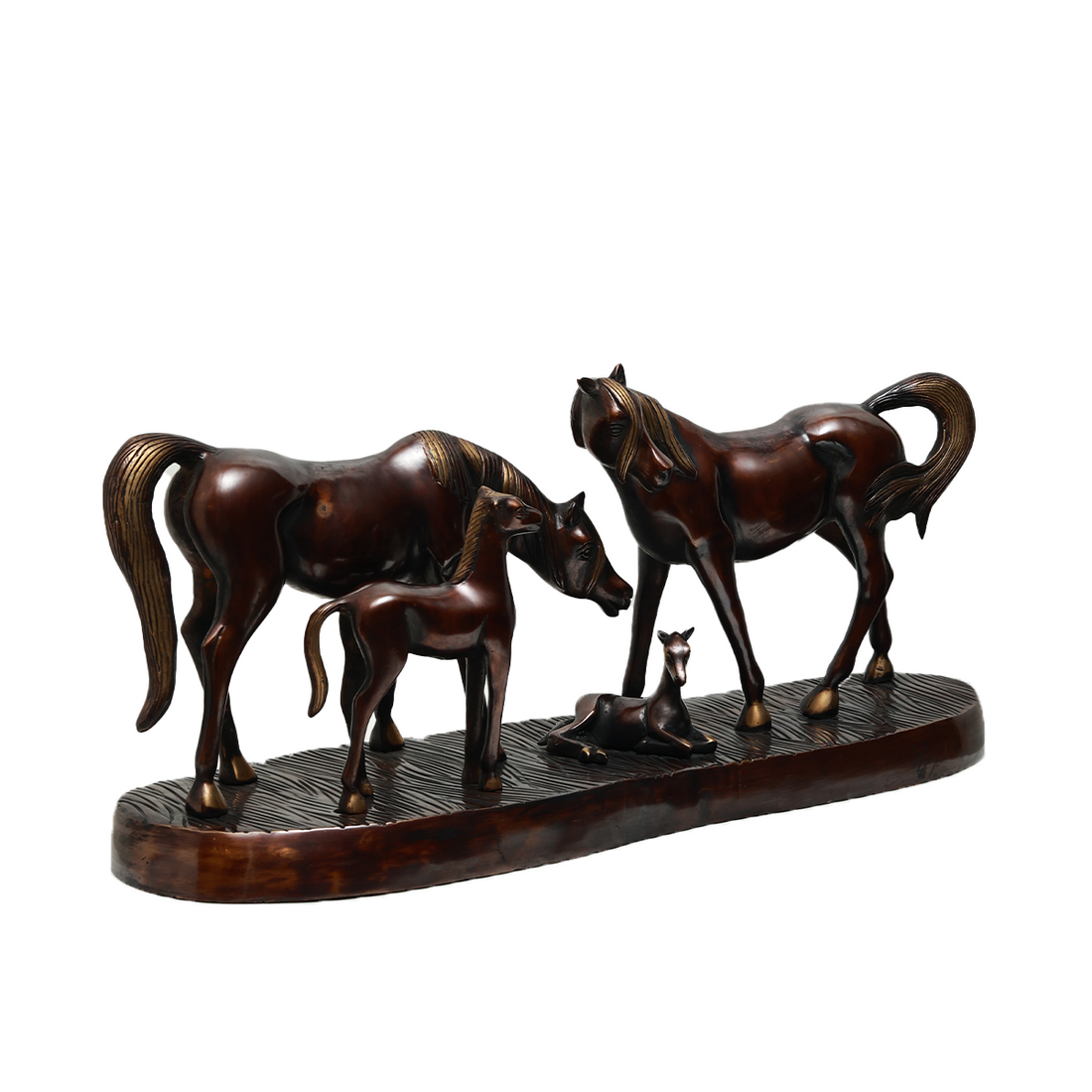 Horse Family - Sculpture in Brass