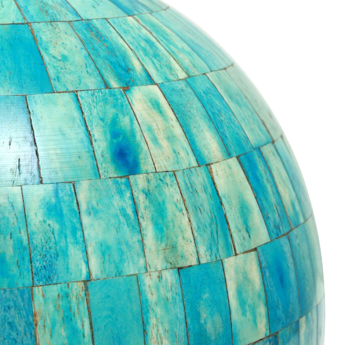 Hunar Sphere - Medium Turquoise in Wood with Bone Inlay