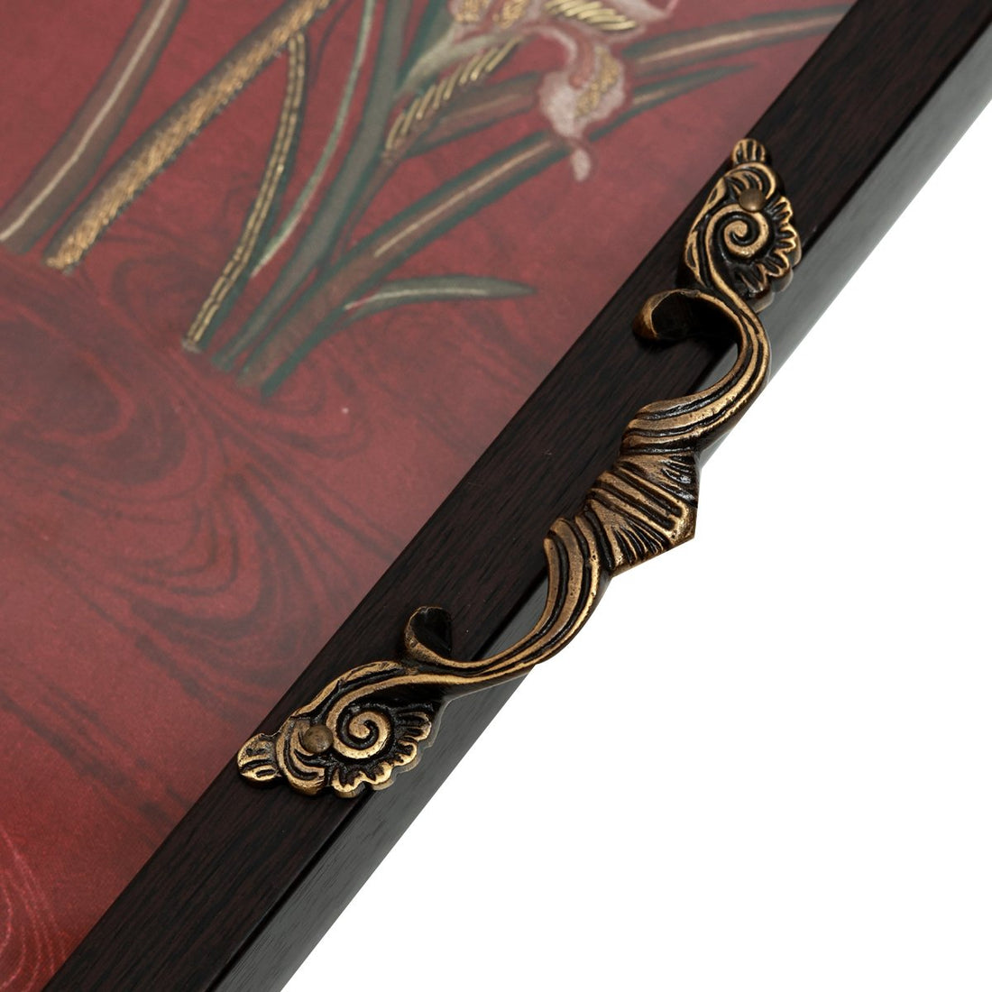 Odyssey Vanya Tray - Red Large in Wood and Glass