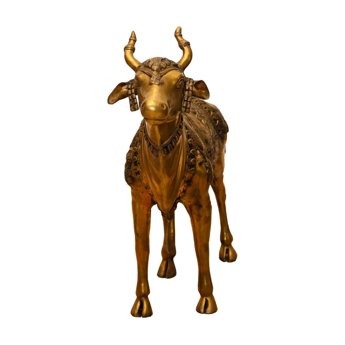 Standing Nandi in Brass