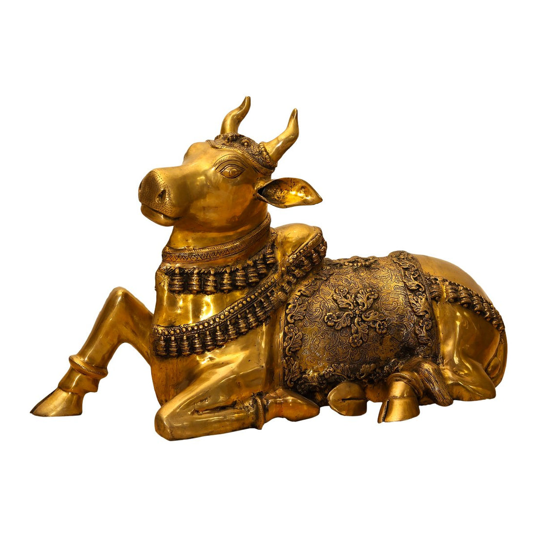 Sitting Nandi in Brass