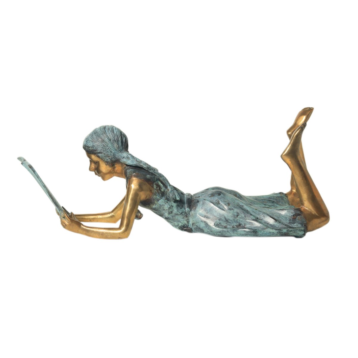 Book Reading Girl - Brass