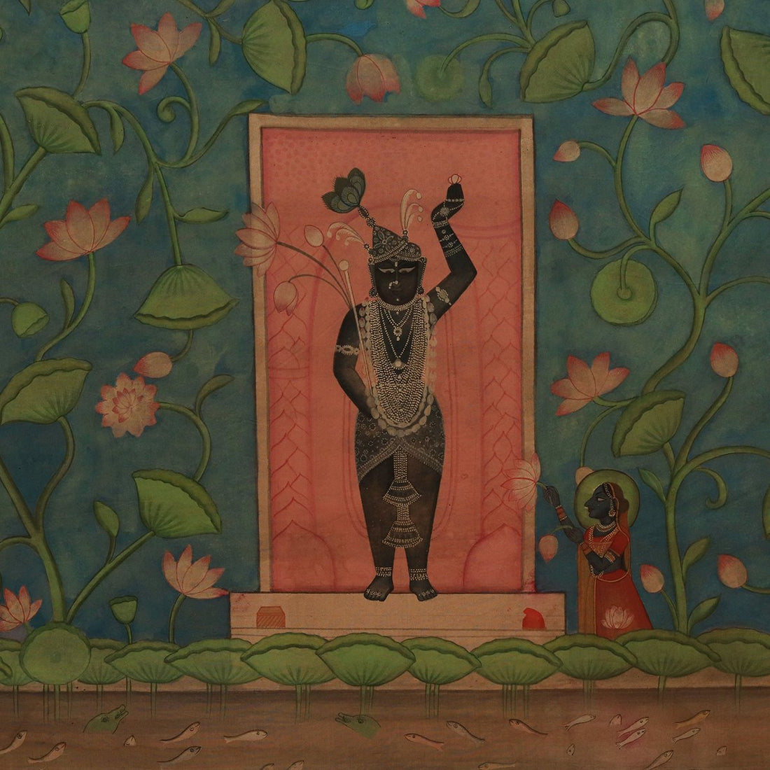 Pichwai Painting - Oil Color and Paper