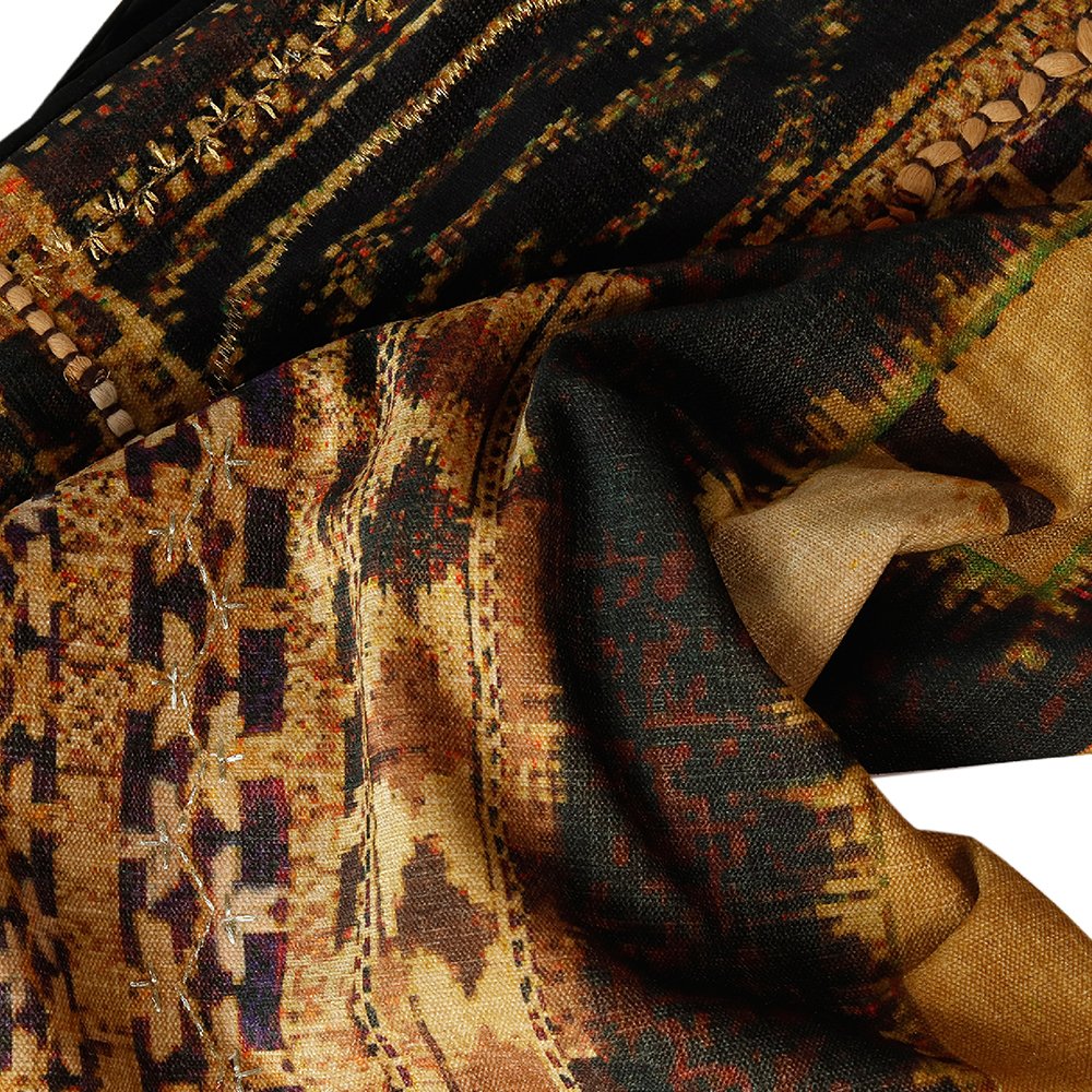 Kilim Throw - Black in Shanil 48” X 48”