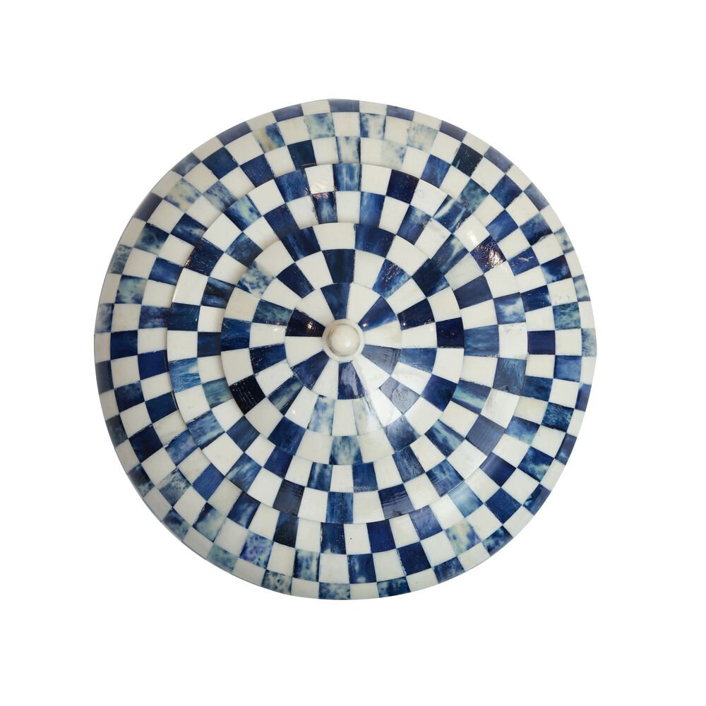 Chequered Inlay Box - Blue