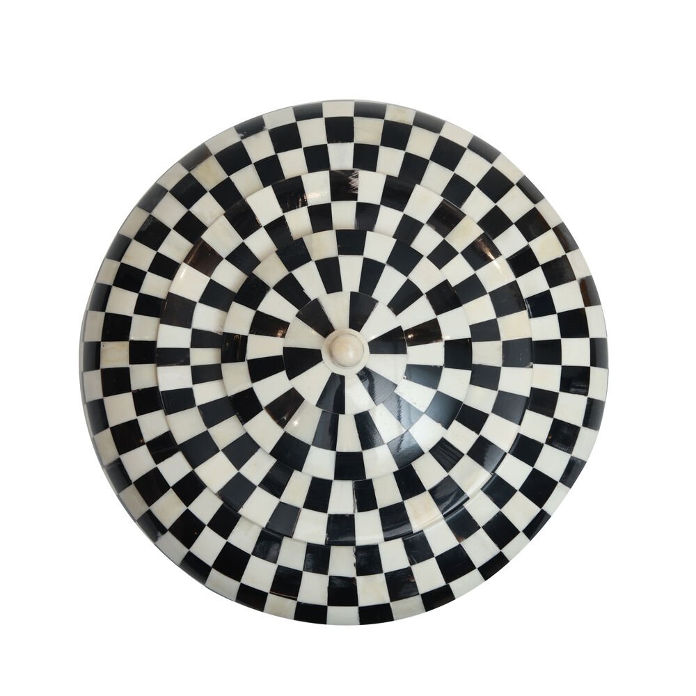Chequered Inlay Box - Black