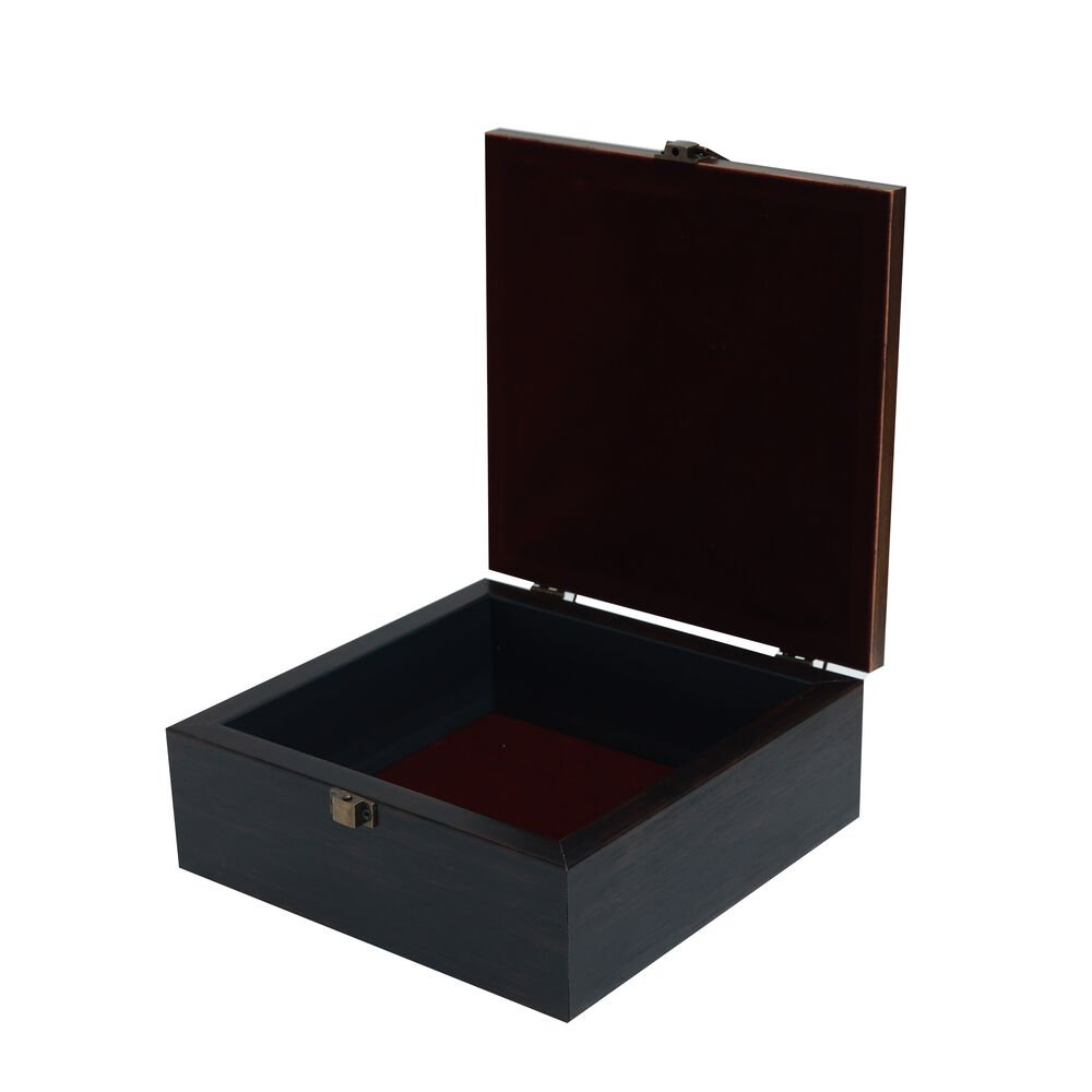 Gulposh Box - Square Green in Wood and Glass