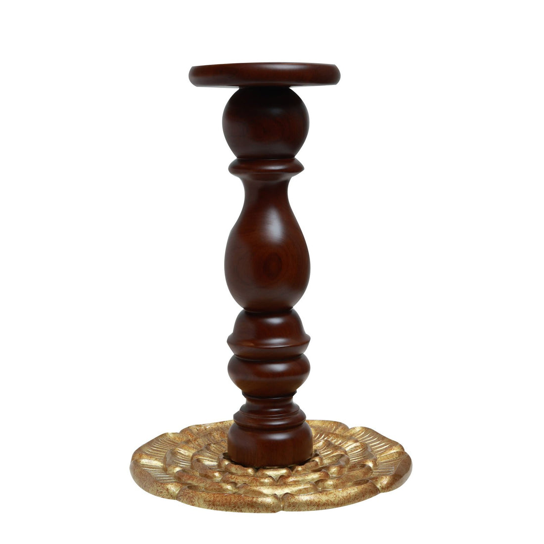 Candle Pillars - Brown in Teak Wood