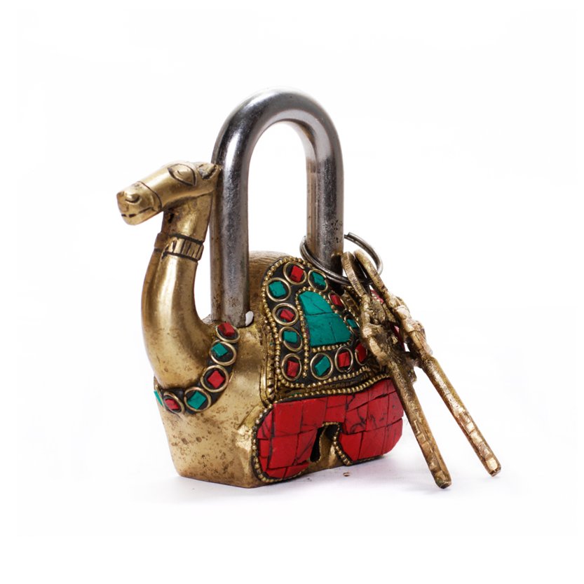 Camel Lock - Firoza in Brass
