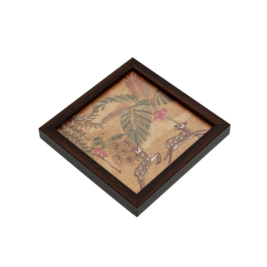 Odyssey Vanya Deer Coaster - Yellow in Wood and Glass
