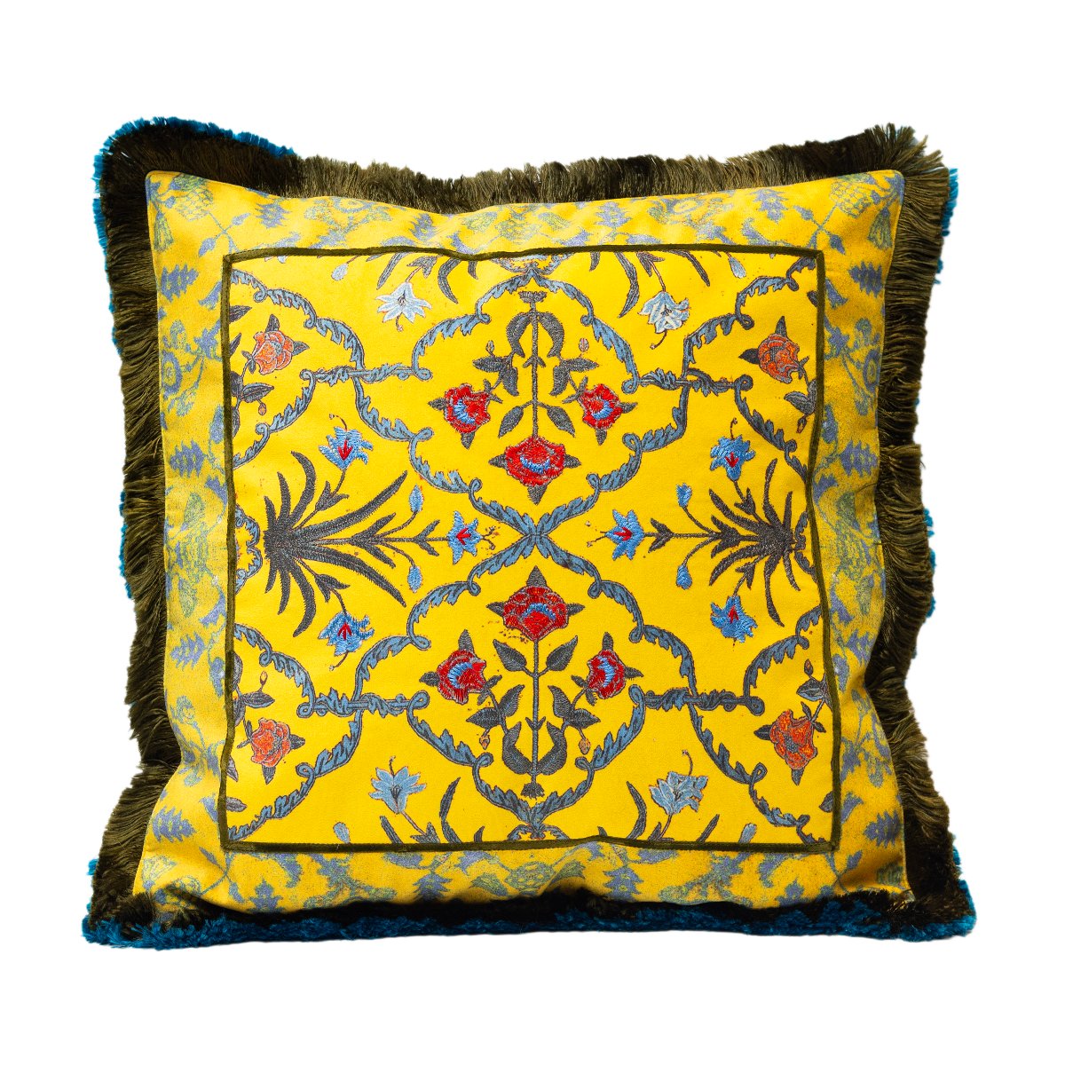Chinar Cushion Cover - Mustard in Chenille 18"x18"