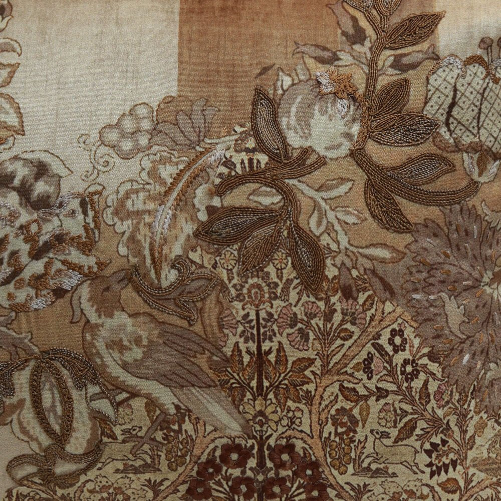 GulPosh Cushion Cover - Ivory in Silk Blend 14″ X 20″