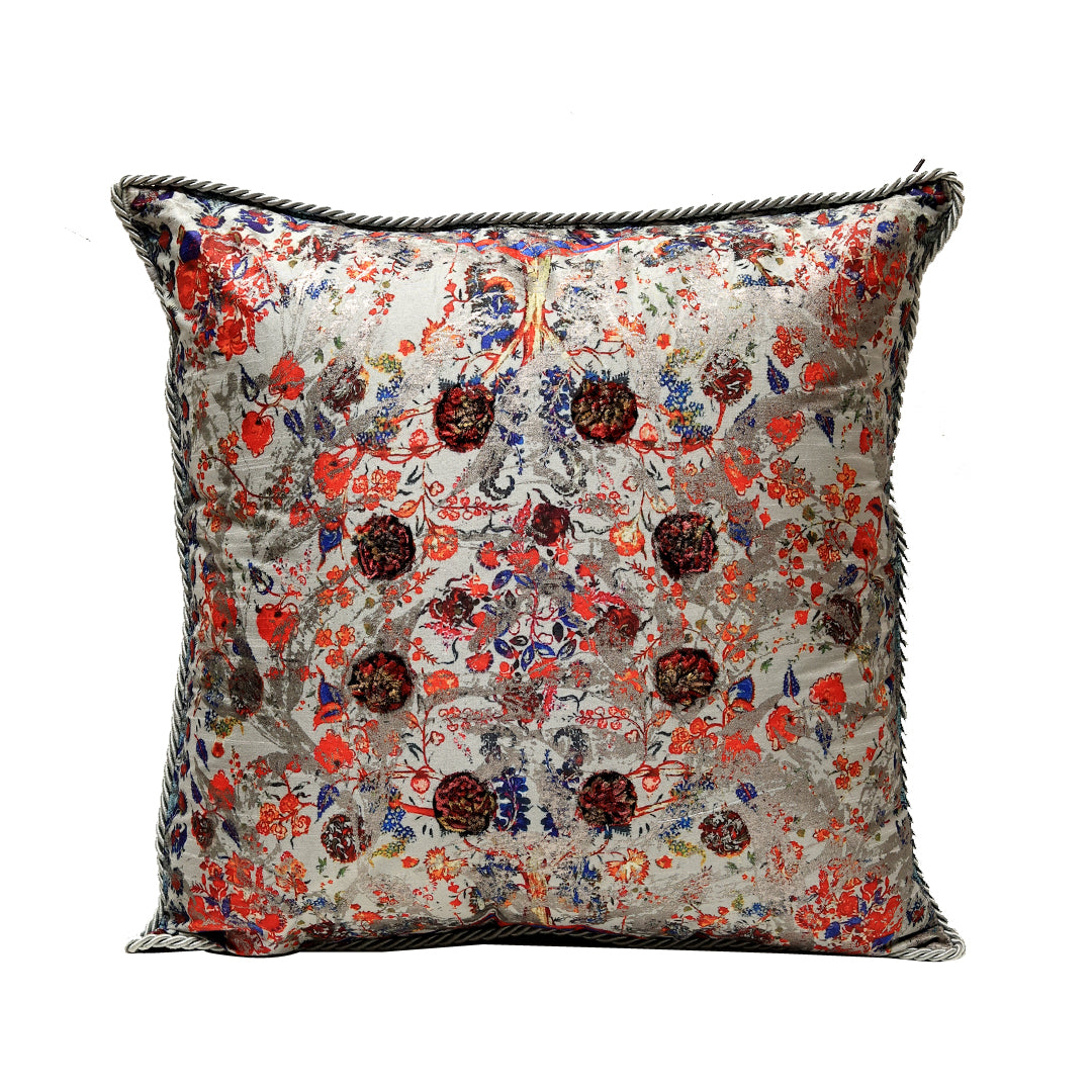 Tree Of Life Cushion cover - Grey in Silk Blend 20&