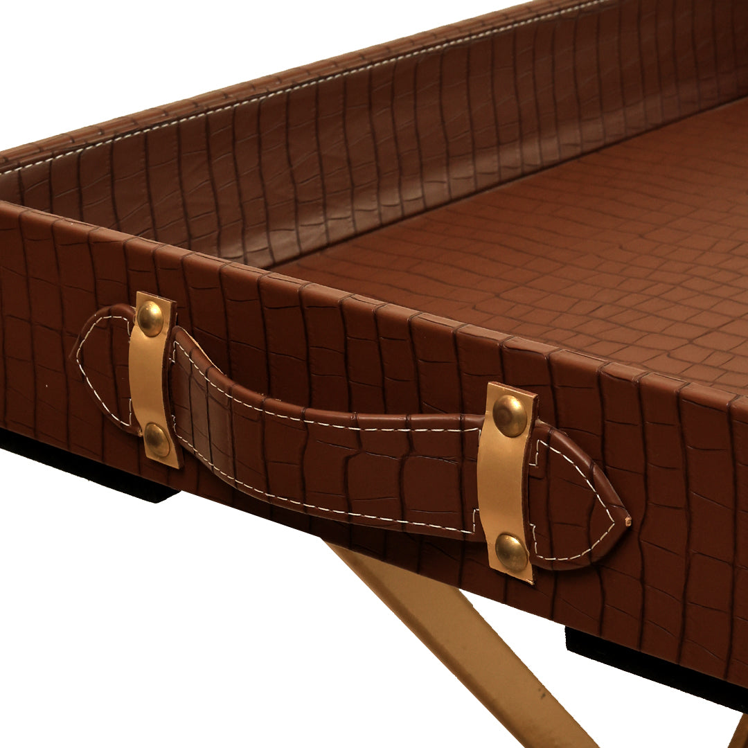 Butler Tray - Tan Colour in leatherette
