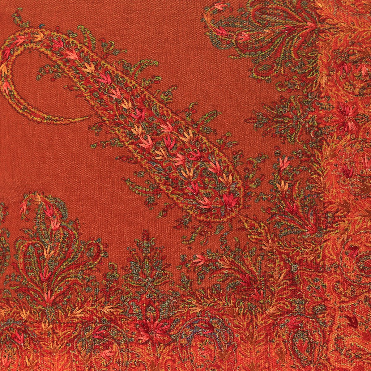 Jamawar Paisley Cushion Cover - Rust in Shanil 18&
