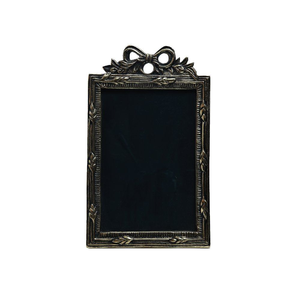 Bow Embellished Frame - Gold in Metal 6" X 9"