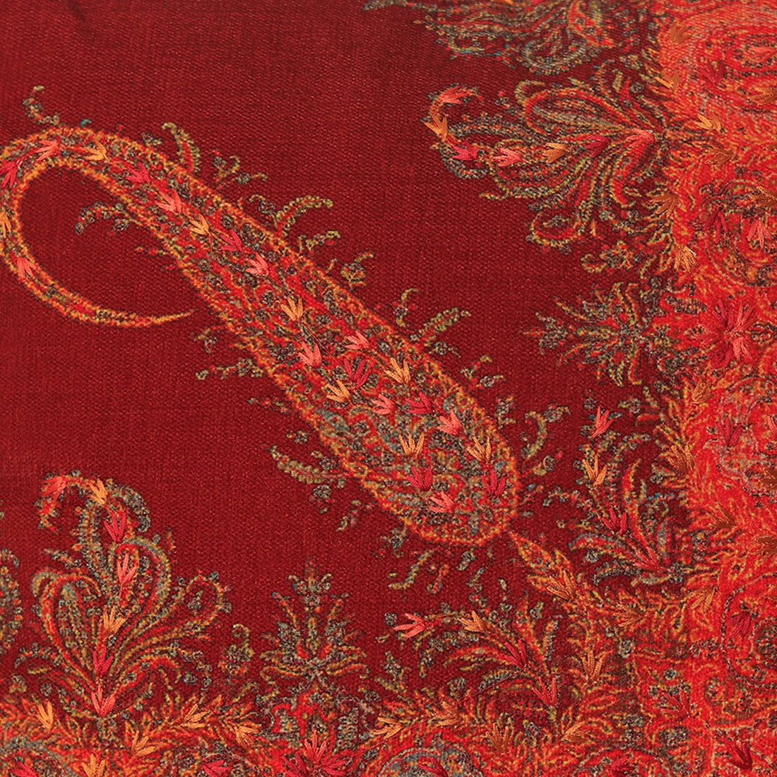Jamawar Paisley Cushion Cover - Maroon in Shanil 18&