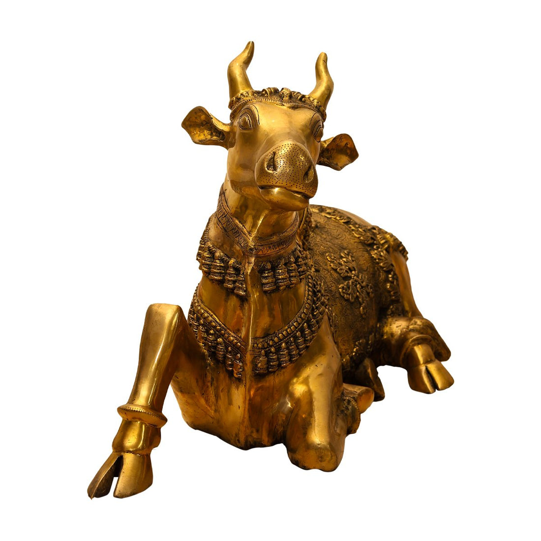 Sitting Nandi in Brass