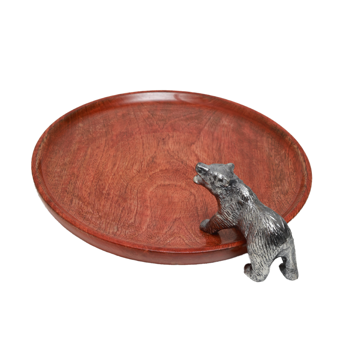 Bear Creek Wooden Catchall Tray - Cast Metal and Wood