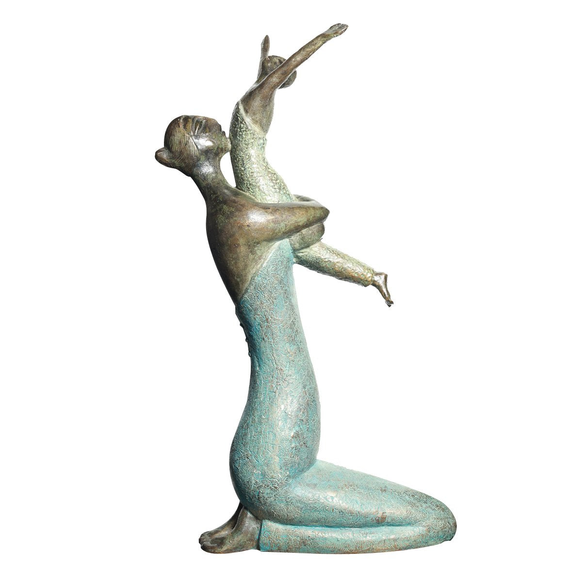 Uplifted Joy Mother & Child - Sculpture in Bronze