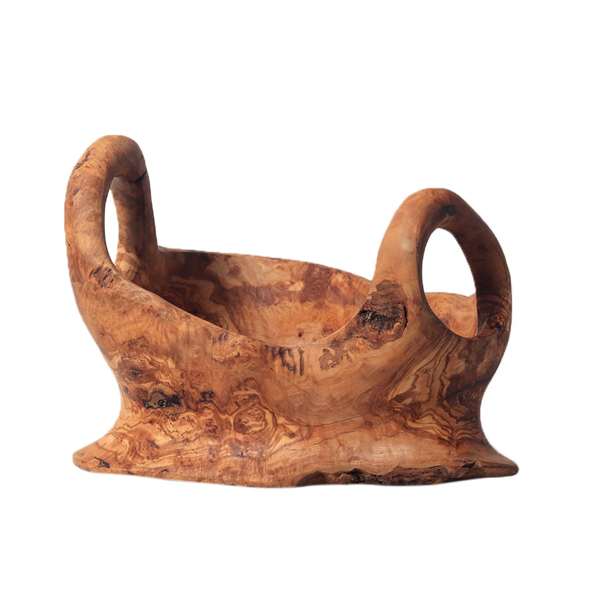 Tunisian Olive Wood Basket - Small