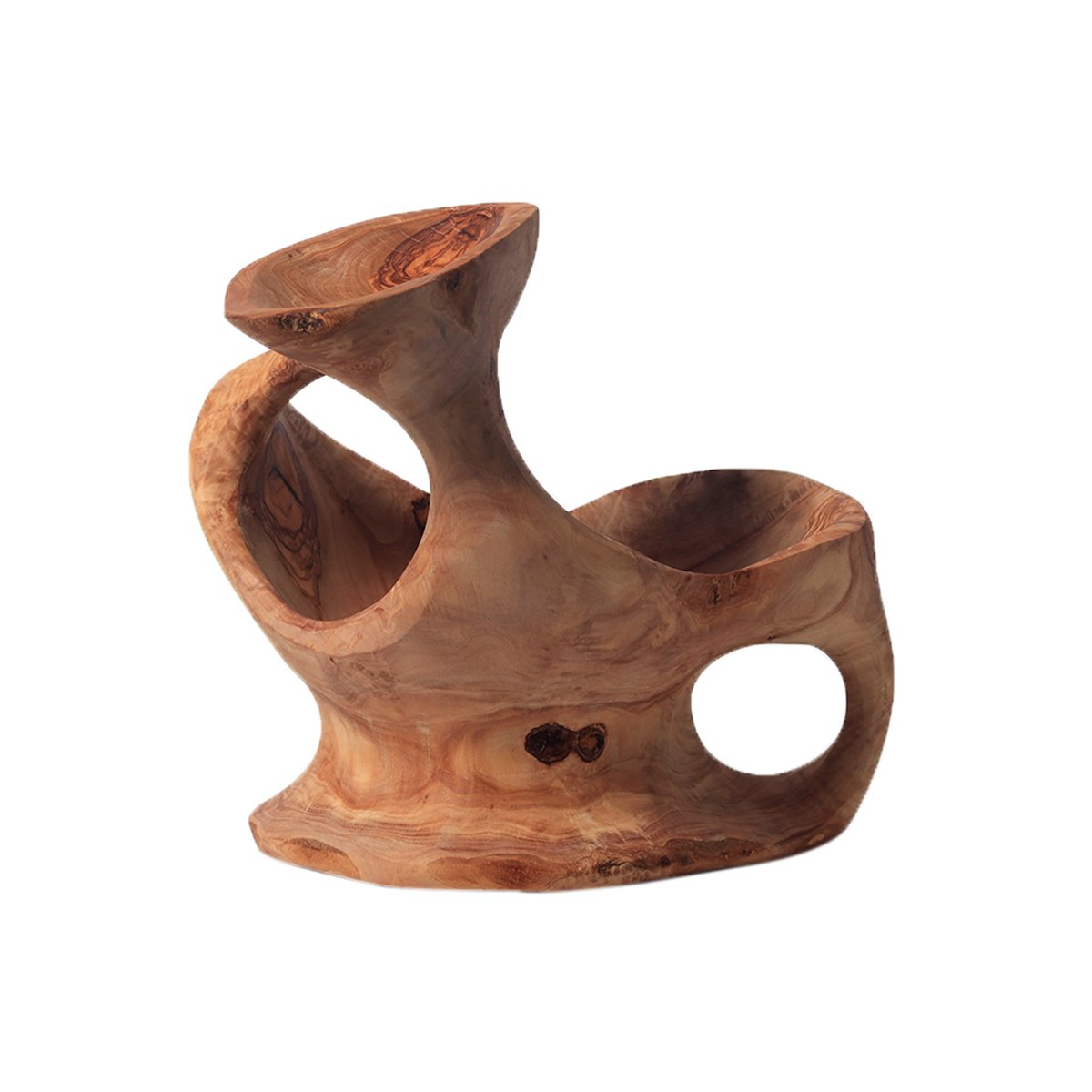 Tunisian Olive Wood Basket - Medium