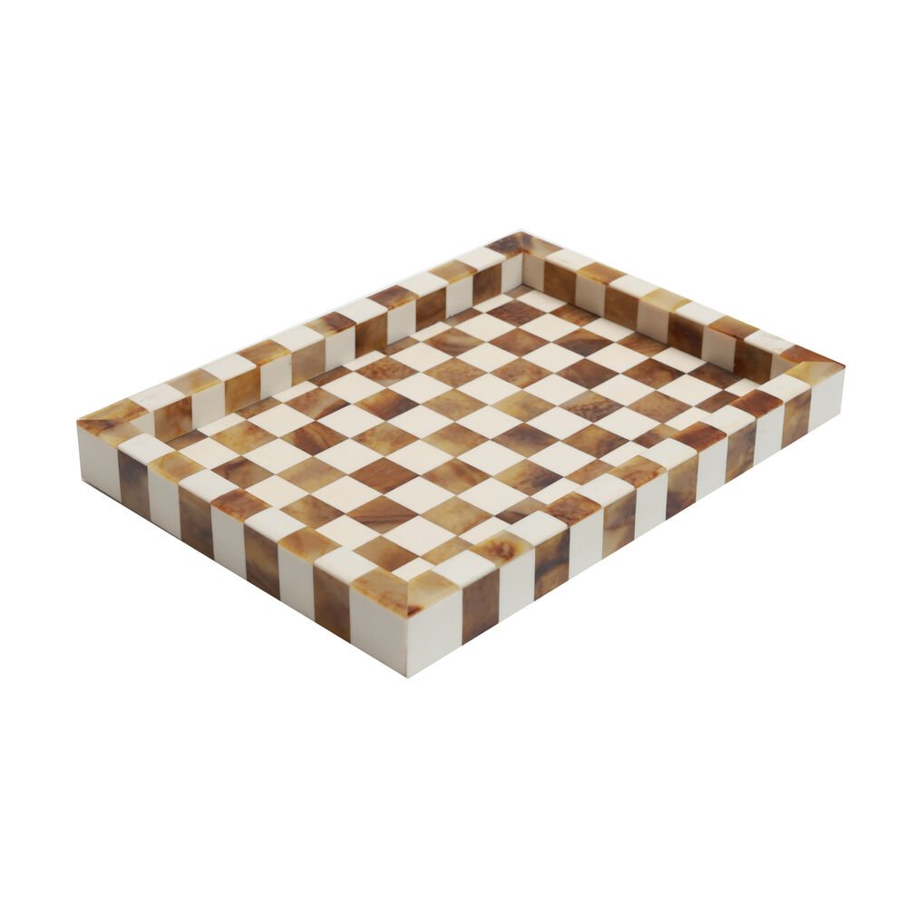 Chequered Inlay Box and Tray Set