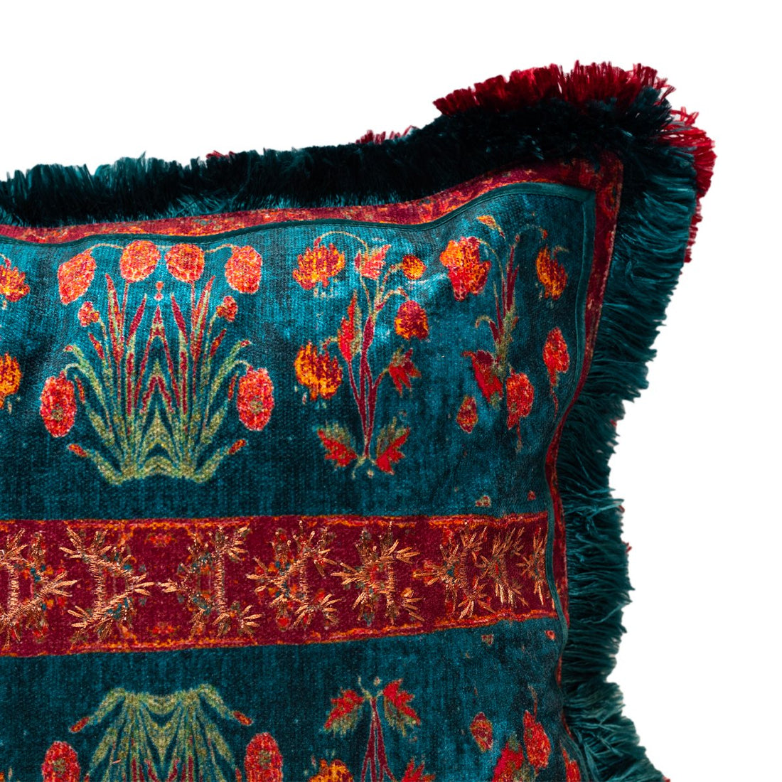 Chinar Cushion cover - Teal in Chenille 14&